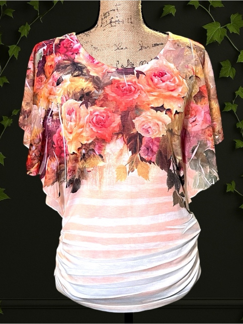 Espresso 100% Polyester Boho Floral Blouse, Size S